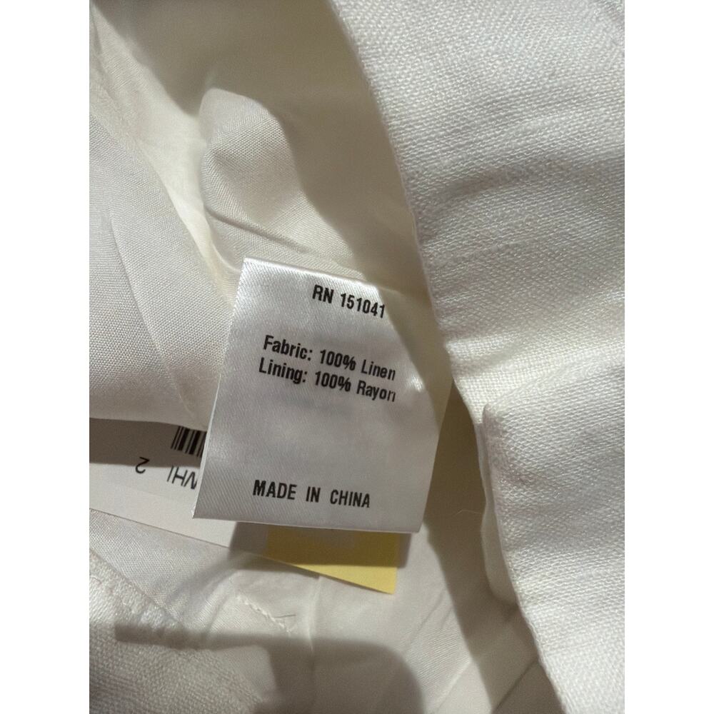 New few moda Kourt Thelma linen shorts white sz 2 - Picture 6 of 7